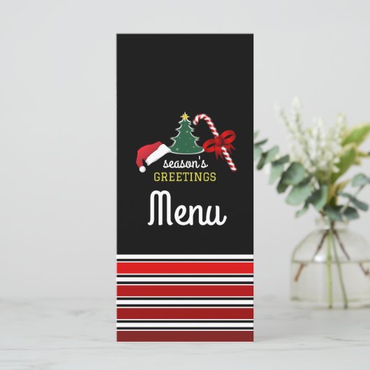 Fröhlich und hell, Weihnachten Menükarte (Stehend Vorderseite)