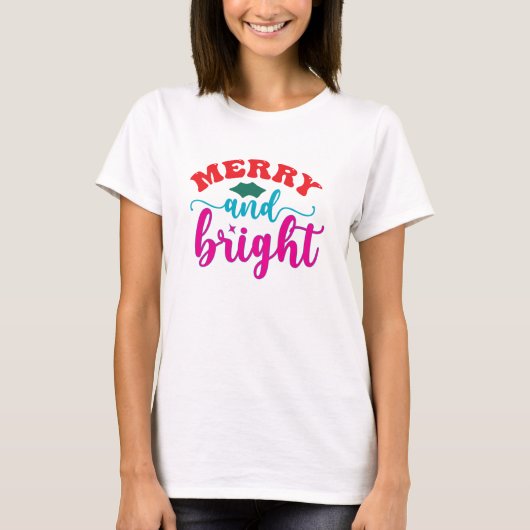 Fröhlich und hell, Weihnachten T-Shirt (Vorderseite)
