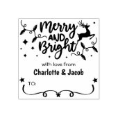 Fröhlich und hell, Weihnachts-Couple-Tag Gummistempel (Prägung)