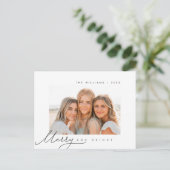 Fröhlich und hell, Weihnachts-Gruß, Foto der Famil Postkarte (Stehend Vorderseite)