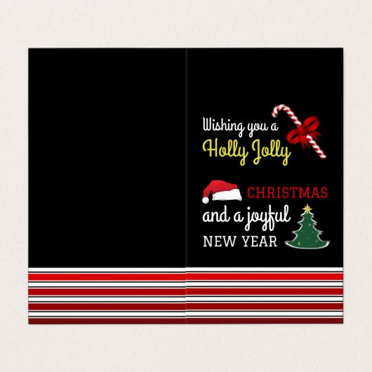 Fröhlich und hell, Weihnachtskarten Visitenkarten (Außenseite Aufgefaltet)