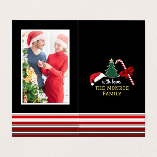 Fröhlich und hell, Weihnachtskarten Visitenkarten (Innenseite Aufgefaltet)