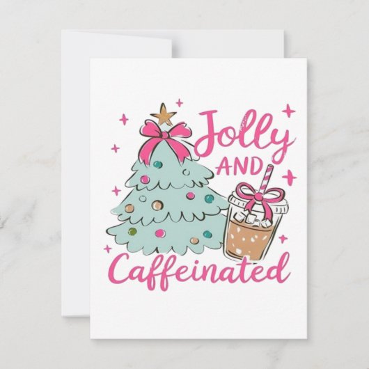 Fröhlich und Koffeinhaltig Feiertagskarte (Vorderseite)