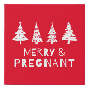 Fröhlich und schwanger zu Weihnachten Künstlicher Leinwanddruck