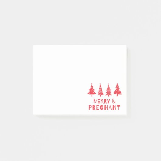 Fröhlich und schwanger zu Weihnachten Post-it Klebezettel (Vorderseite)