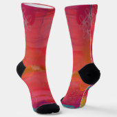 Fröhlich und strahlend Buntes Mixed-Media-Design Socken (Gewinkelt)