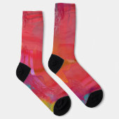 Fröhlich und strahlend Buntes Mixed-Media-Design Socken (Rechts)
