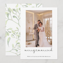 Fröhlich und verheiratet Personalisiertes Foto für Feiertagskarte