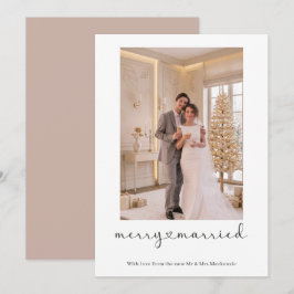 Fröhlich und verheiratet Personalisiertes Foto für Feiertagskarte