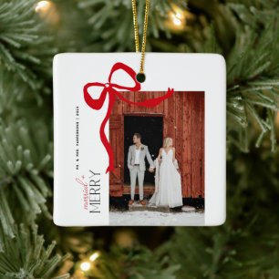Fröhlich und verheiratet Skript 2 Fotos Weihnachts Keramikornament