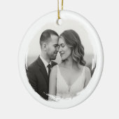 Fröhlich und Verheiratet - zweiseitiges HochzeitsF Keramik Ornament (Links)
