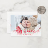 fröhlich&verheiratet, frisch verheiratet Foto Urla Mitteilungskarte (Vorderseite/Rückseite Beispiel)