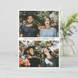 Fröhlich Verheiratet Frisch Vermählt Zwei Foto Min Feiertagskarte