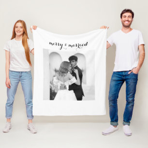 Fröhlich & Verheiratet - Personalisierte Weihnacht Fleecedecke