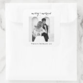 Fröhlich & Verheiratet - Personalisiertes Weihnach Quadratischer Aufkleber (Tasche)