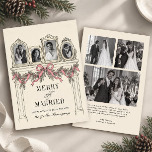 Fröhlich & Verheiratet: Vintage-Weihnachtsbildrahm Karte
