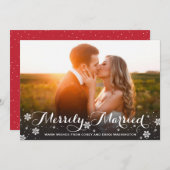 Fröhlich verheiratetes Schneeflocke-Feiertags-Foto Feiertagskarte (Vorne/Hinten)