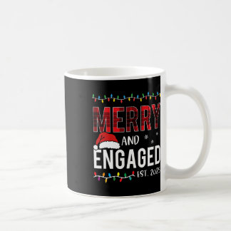 Fröhlich verlobt 2025 Rot kariert passendes Christ Kaffeetasse