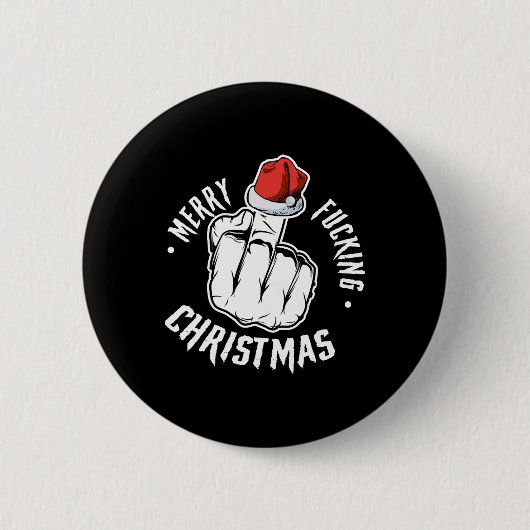 Fröhlich Weihnachten unpassende Männer Erwachsener Button (Vorderseite)