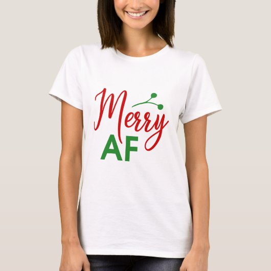 Fröhlich wie F*** Funny Christmas Weihnachten Weih T-Shirt (Vorderseite)