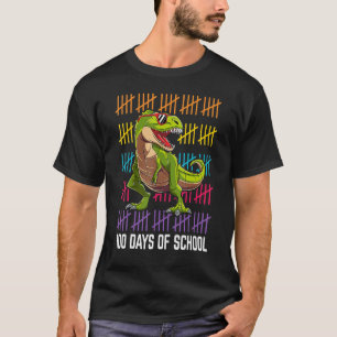 Fröhliche 100 Schultage für Kinder Jungen Dinosaur T-Shirt