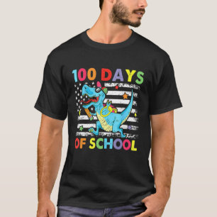 Fröhliche 100 Schultage Lustige Dinosaurier Lehrer T-Shirt