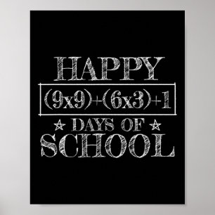 Fröhliche 100 Schultage Lustige Mathe-Gleichung Le Poster