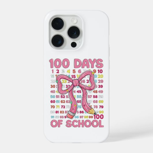 Fröhliche 100 Schultage Rosa Schleife iPhone Hülle (Rückseite)
