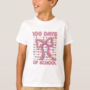 Fröhliche 100 Schultage Rosa Schleife T-Shirt