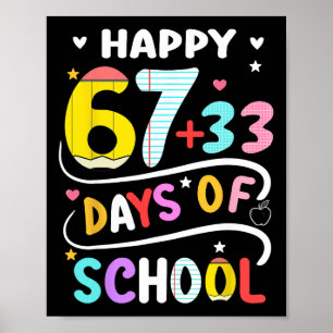Fröhliche 100 Schultage Smarter 67 Lehrer Kinder B Poster