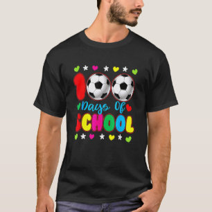 Fröhliche 100 Schultage Süßer Fußball-Lehrer Schül T-Shirt