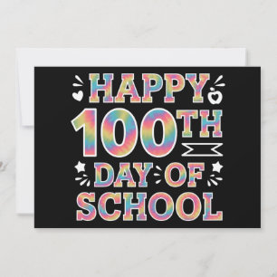Fröhliche 100. Schultags-Tie-Dye-Regenbogen 100 Ta Einladung
