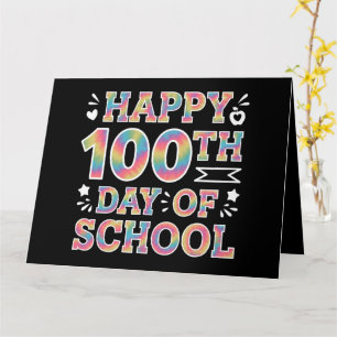 Fröhliche 100. Schultags-Tie-Dye-Regenbogen 100 Ta Karte