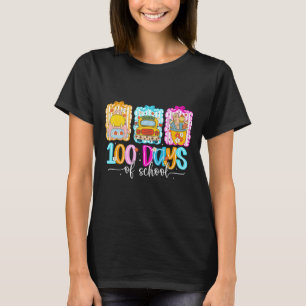 Fröhliche 100 Tage Schule Preppy Retro Lehrer Coqu T-Shirt