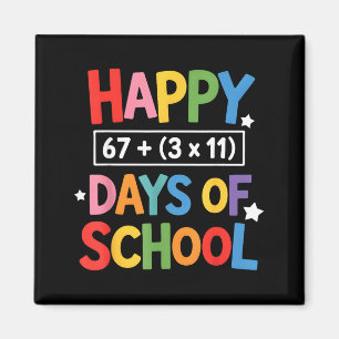 Fröhliche 100 Tage Schulfach Mathe-Gleichung 100. Magnet