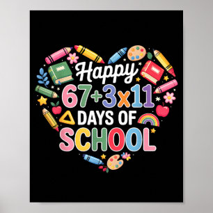 Fröhliche 100 Tage Schulmathematik-Gleichung 100. Poster