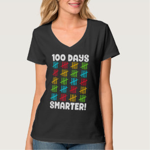 Fröhliche 100 Tage Smarter Farbige Strichliste Rüc T-Shirt