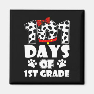 Fröhliche 101 Tage Schule 1. Klasse Hund 100 Tage  Magnet