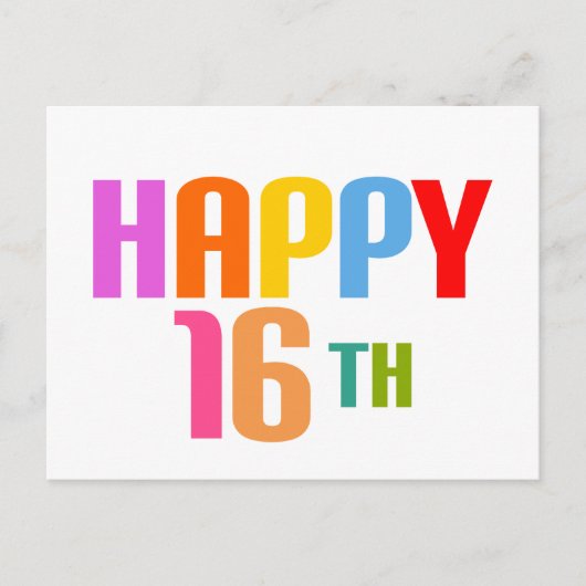 Fröhliche 16. postkarte (Vorderseite)