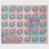 fröhliche 3D Geschenkpapier (Flach)