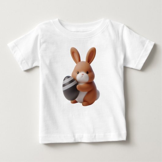 Fröhliche 3D Ostersonne mit dekoriertem Ei Baby T-shirt (Vorderseite)