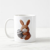 Fröhliche 3D Ostersonne mit dekoriertem Ei Kaffeetasse (Links)