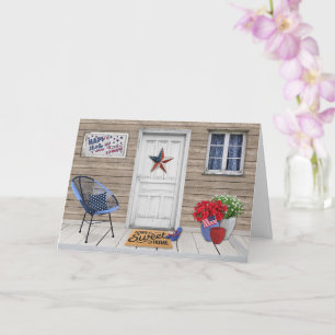 FRÖHLICHE 4. JULI-GRUSSKARTE LEER INNEN KARTE