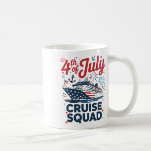 Fröhliche 4. Juli Kreuzfahrt Familie passende rote Kaffeetasse