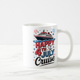 Fröhliche 4. Juli Kreuzfahrt Familie passende rote Kaffeetasse
