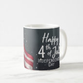 Fröhliche 4. Juli Vintage-Flaggen-Illustrationskun Kaffeetasse (VorderseiteRechts)