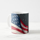 Fröhliche 4. Juli Vintage-Flaggen-Illustrationskun Kaffeetasse (Vorderseite Links)