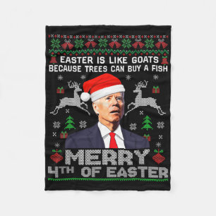 Fröhliche 4. Ostern Spaß Biden hässliche Weihnacht Fleecedecke