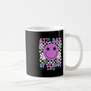 Fröhliche 67. Schultags Stimmung Smile Gesicht 67 Kaffeetasse