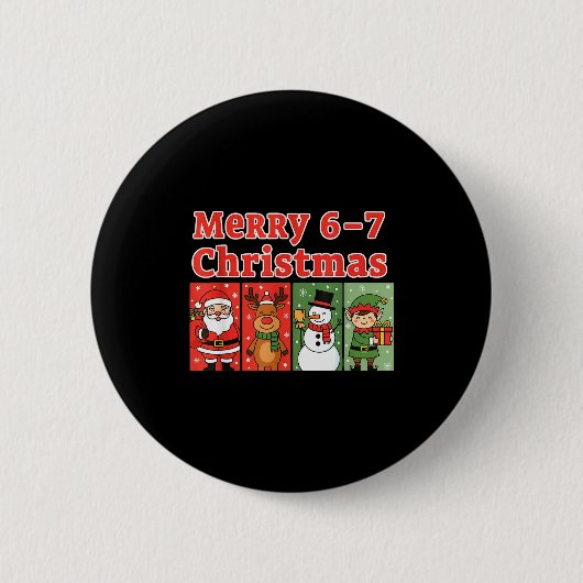 Fröhliche 6 7 Sechs Sieben Meme Weihnachten Frauen Button (Vorderseite)